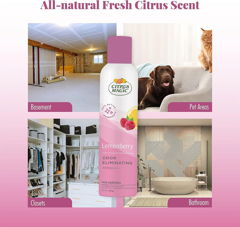 Citrus Magic Odor Eliminating Air Freshener Spray, Lemonberry, 3-Ounce, Pack of 3 - Image 5